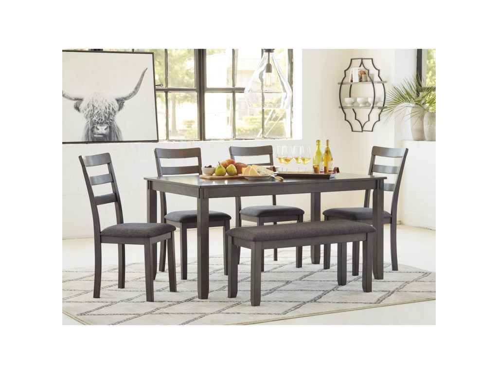 Signature Design By Ashley D383325 Bridson Gray Dining Table And