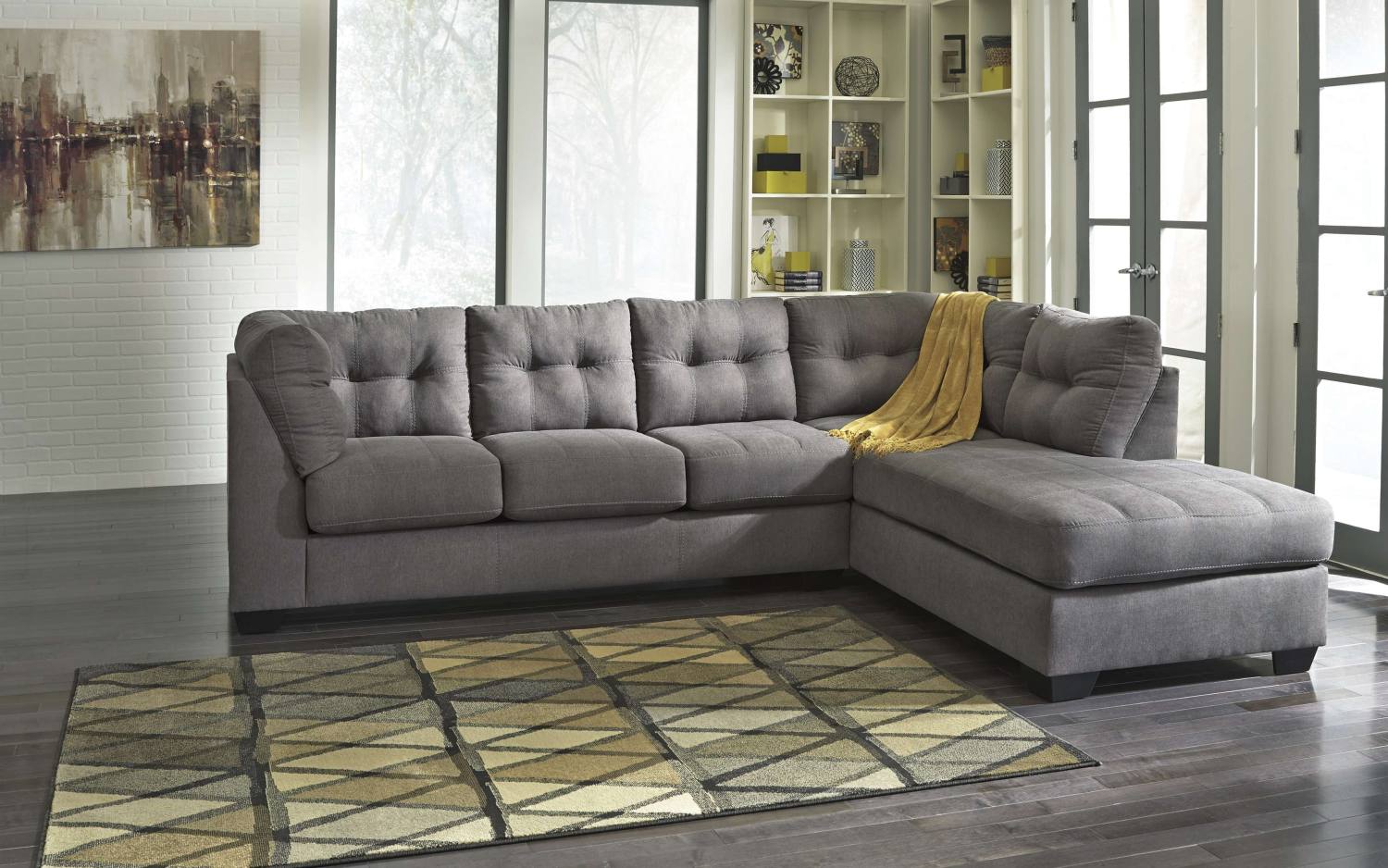Signature Design By Ashley 4520017/66 Charcoal Maier 2-Piece Sectional at Sutherlands