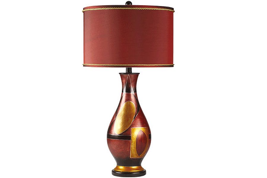 red and gold table lamps