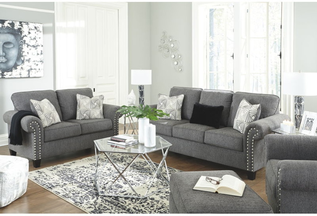 Signature Design By Ashley 7870138 Agleno Charcoal Sofa at Sutherlands