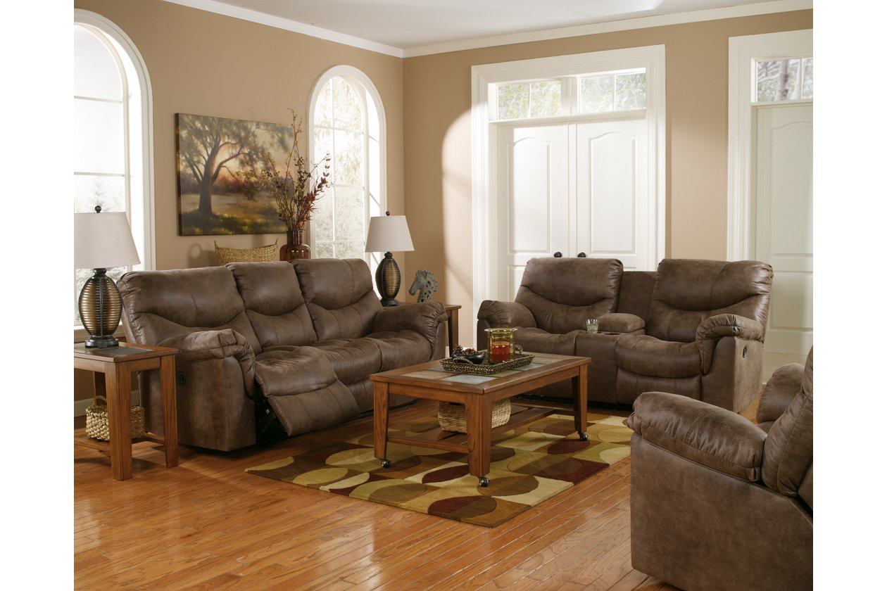 Signature Design By Ashley ALZENA 3PC Alzena Brown Sofa, Loveseat And Recliner, 3Piece Set at
