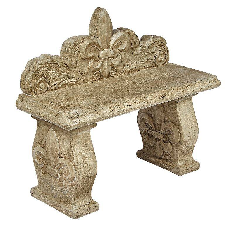 Athens Stonecasting 01-014713GR Fleur De Lis Bench In Graphite Finish ...