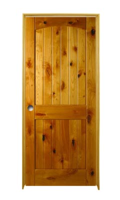 24 In 2 Panel Arch Knotty Pine Rh Pre Hung Interior Door