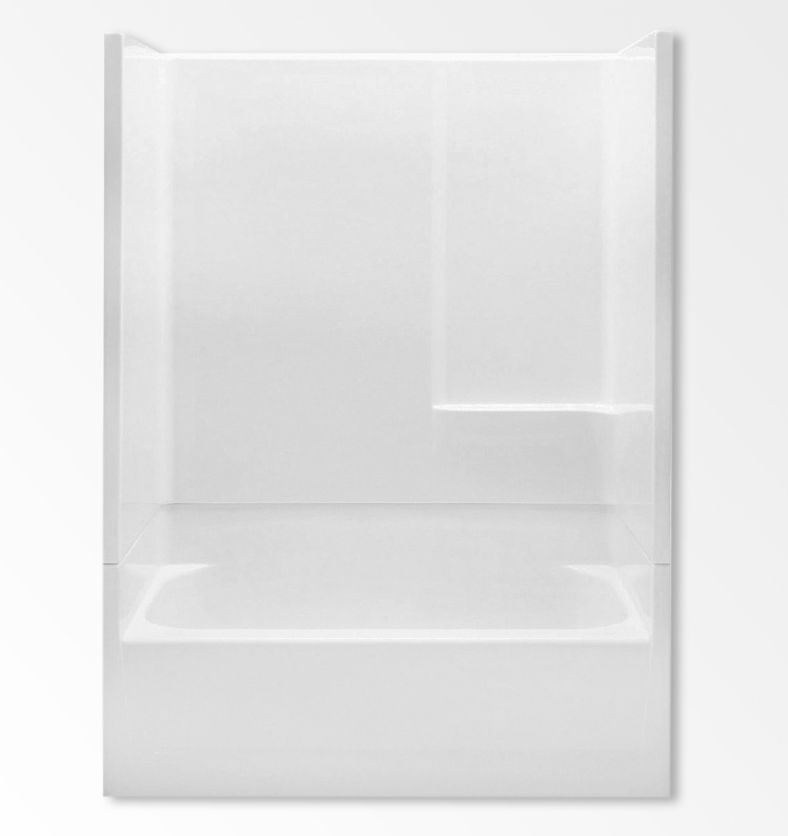 AQUATIC 2543N2PR-WH 54 x 29 x 72-Inch 2-Piece White Tub/Shower