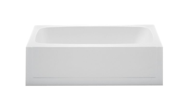 White Bathtub With Left Side Drain, 54 27 Bathtub