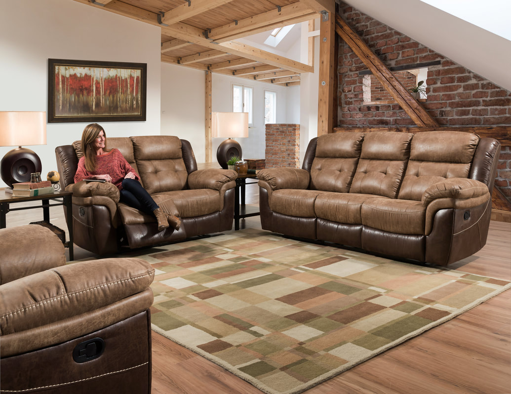 Behold BI515639318201 Everett Bonanza Chocolate Dual Reclining Sofa