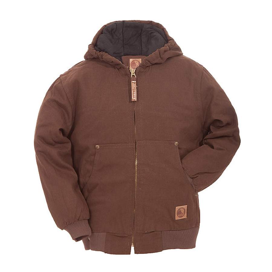 Berne Apparel BHJ52BBR Youth X-Large Bark Washed Hooded Jacket at ...