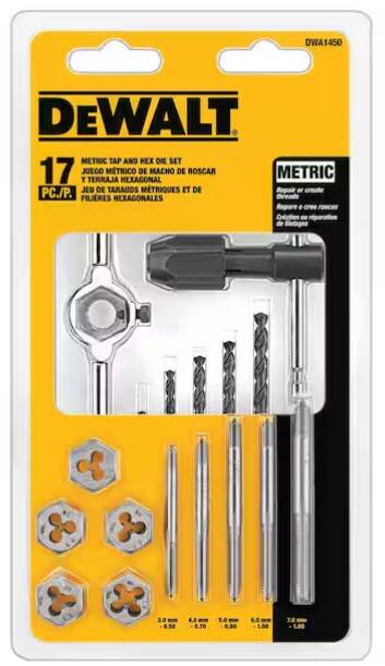 DeWALT® DWA1450 17-Piece Metric Tap & Die Set #4445383 at Sutherlands