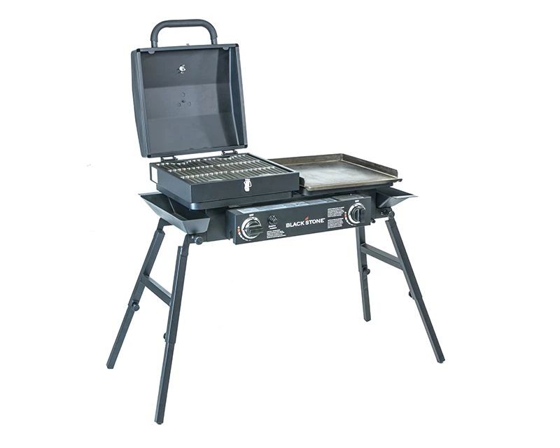 BLACKSTONE 1555 18Inch 2Burner Tailgater Gas Griddle And Grill Combo
