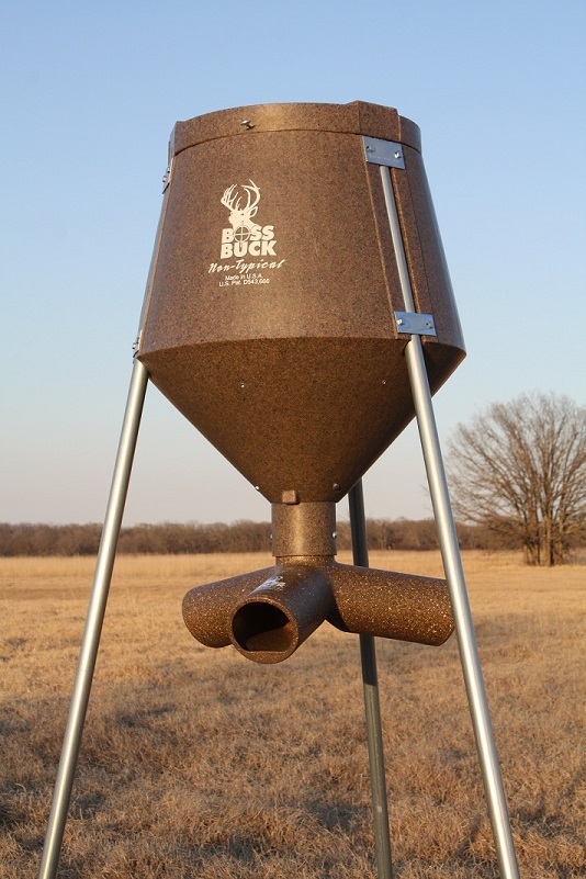 Boss Buck Feeders 200 Lb - Boss Buck Inc. 4 - Way Protein Head - 162766, Feeders at ... - Get more versatility from your game feeder with the boss buck gravity/protein tripod game feeder.