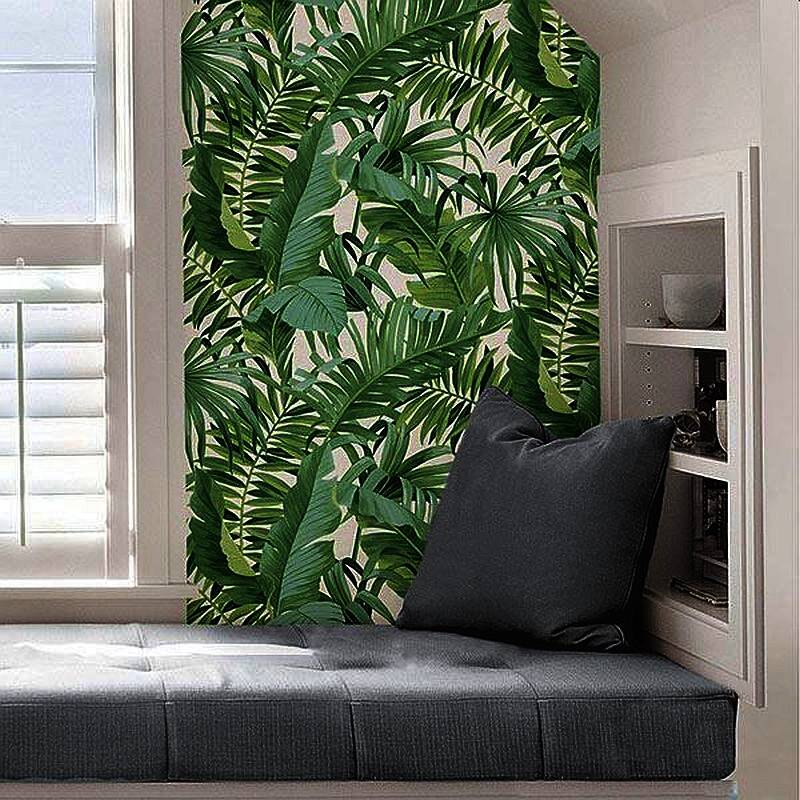 NUWALLPAPER NU2906 20.5Inch X 18Foot Roll Green Maui Peel And Stick Wallpaper at Sutherlands