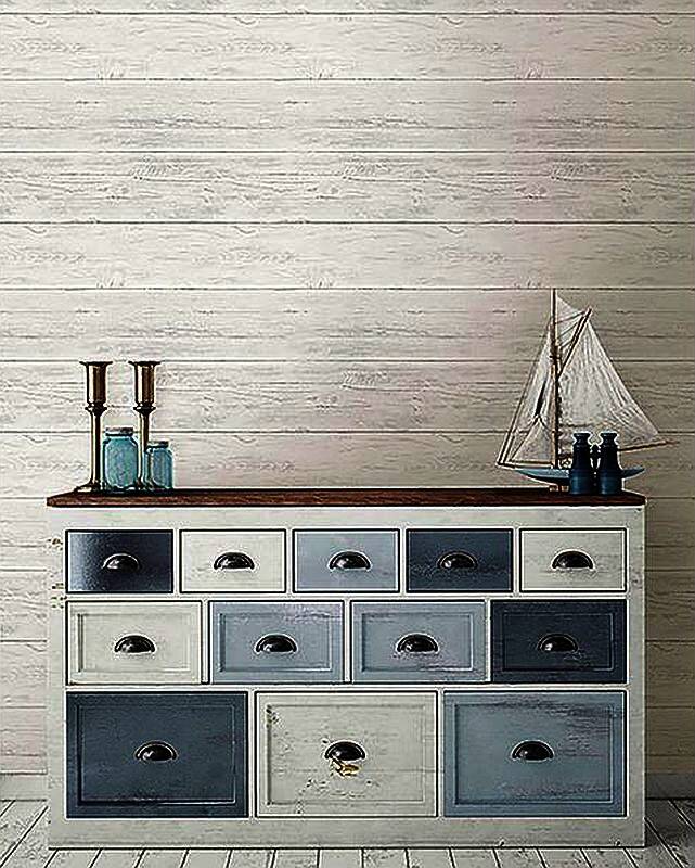 NUWALLPAPER NU2187 20.5Inch X 18Foot Roll White Shiplap Peel And