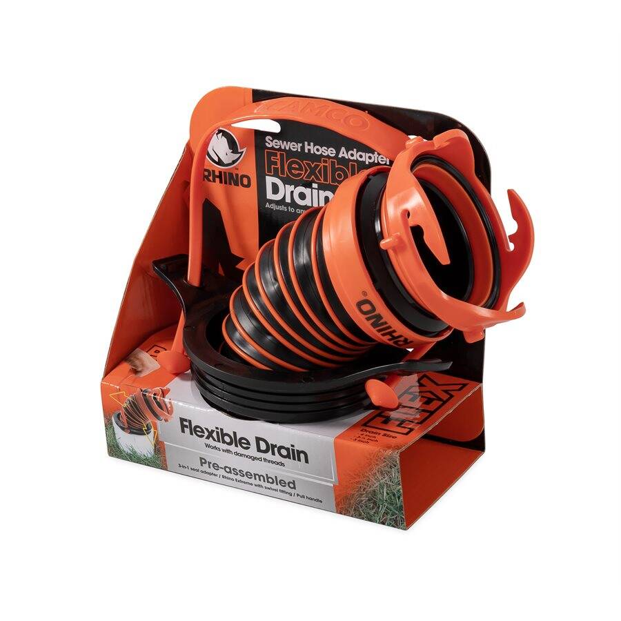 RHINO 39319 3In1 Rv Sewer Hose Adapter Flexible Drain at Sutherlands