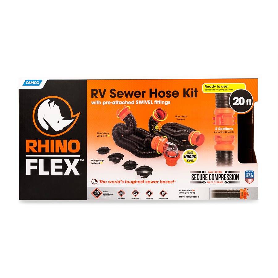 RHINO 39741 20Foot RhinoFLEX Rv Sewer Hose Kit at Sutherlands