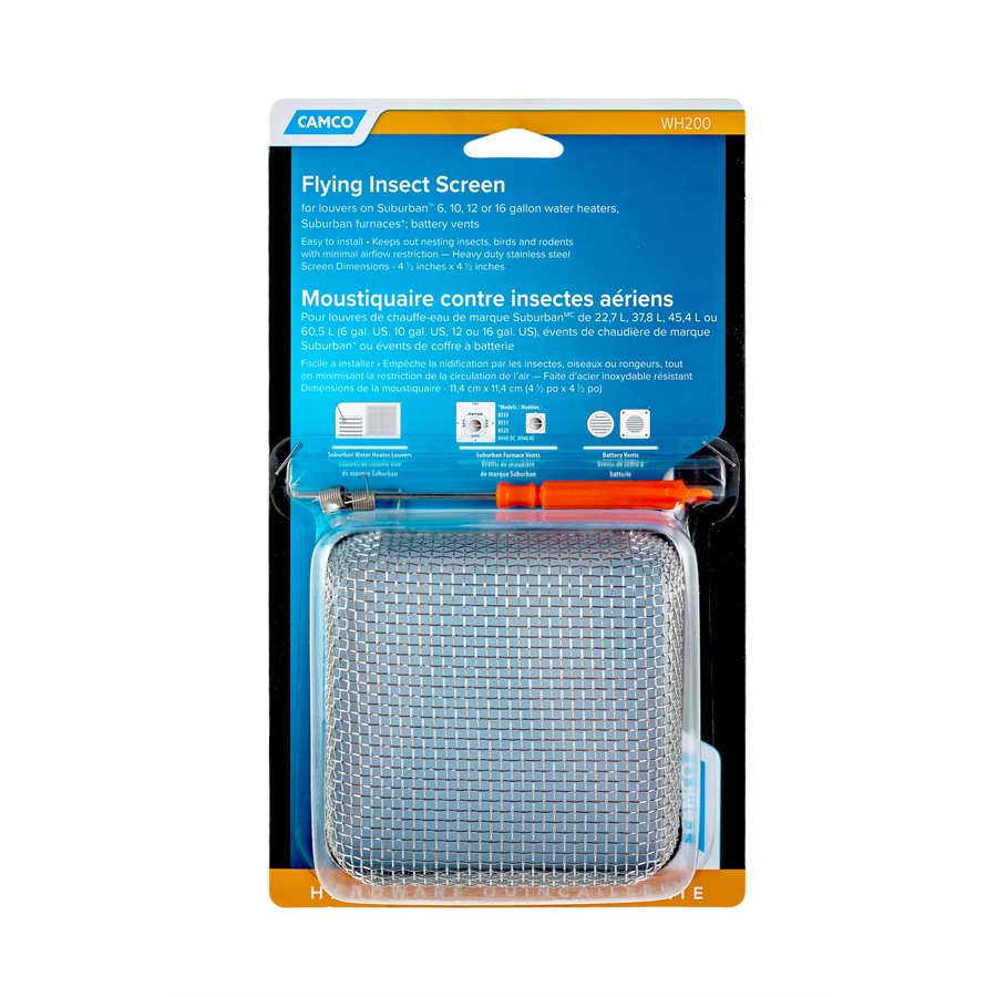 CAMCO 42150 4-1/2 x 4-1/2 x 1-5/16-Inch Flying Insect Screen For Rv  Furnace, Water Heater, And Battery Vents at Sutherlands