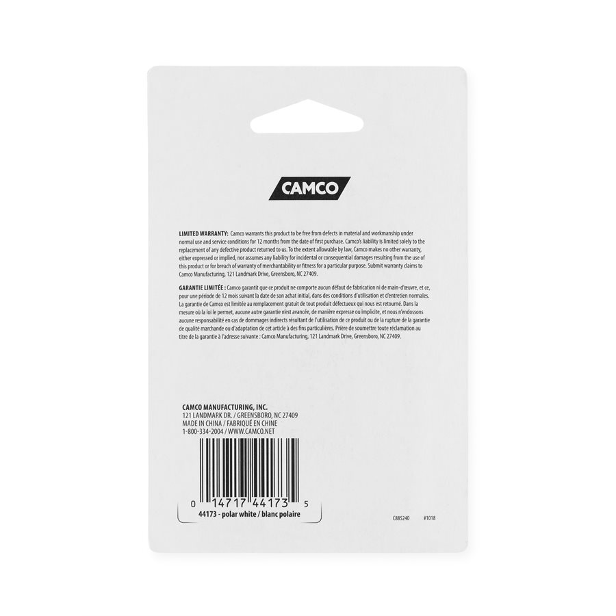 Camco 44173 Chiusura Per Porta Bagagli Camper – Confezione Da 2 – Bianco Polare, Plastica ABS