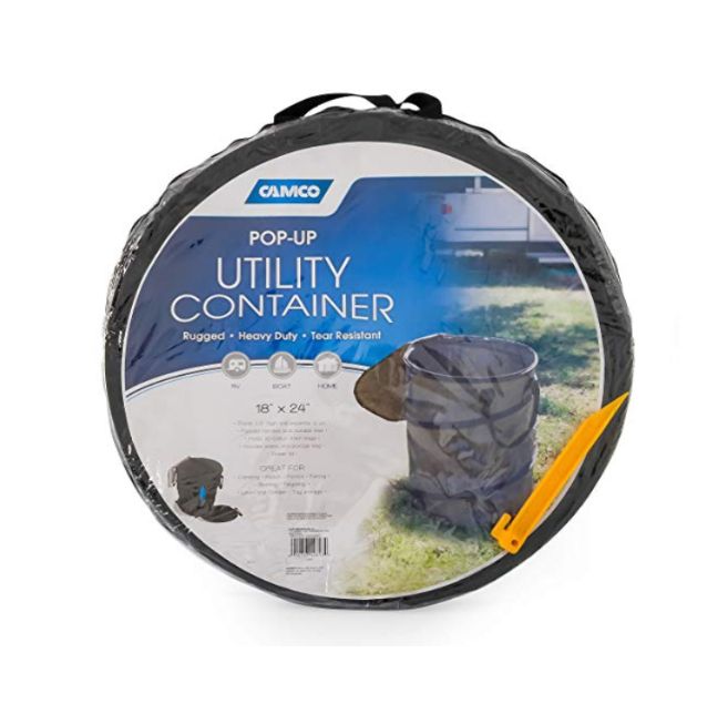 Contenitore Pieghevole Camco 42893 Per Camper E Caravan, 45.7x61 Cm, Fino A 125L, Con Manici E Coperchio