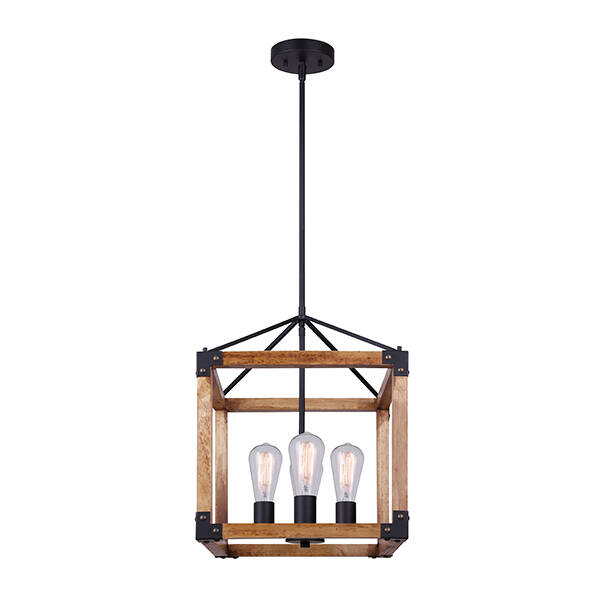 Harmonized Home by Canarm ICH756A04BKW14 4Light Square Matte Black And