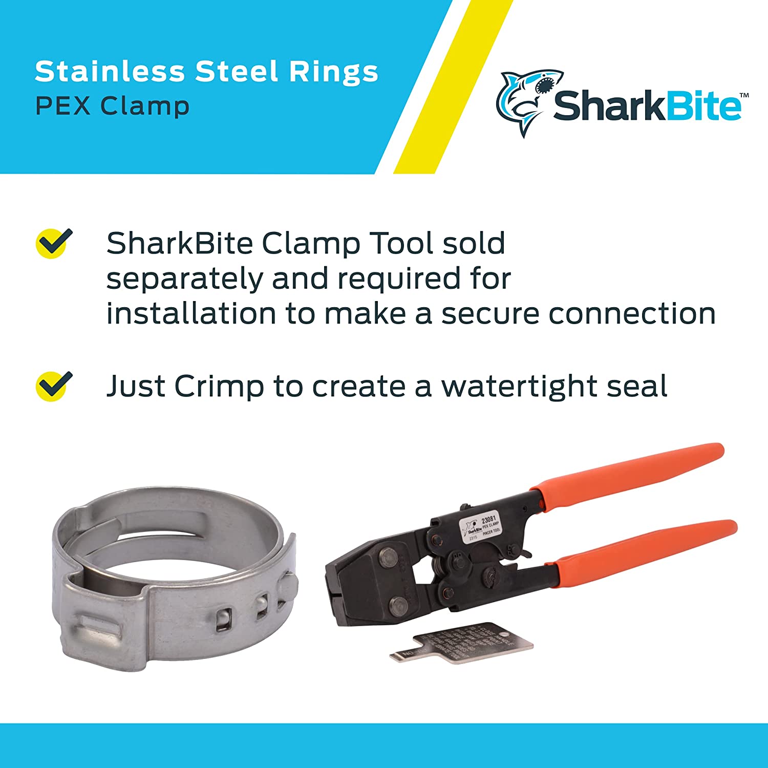 SharkBite™ UC956A 1Inch Stainless Steel Clamp Ring, 10Pack at Sutherlands