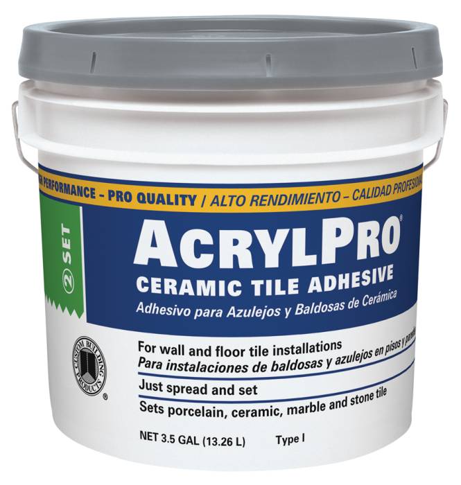 CUSTOM ARL40003 31/2Gallon White AcrylPro Ceramic Tile Adhesive at