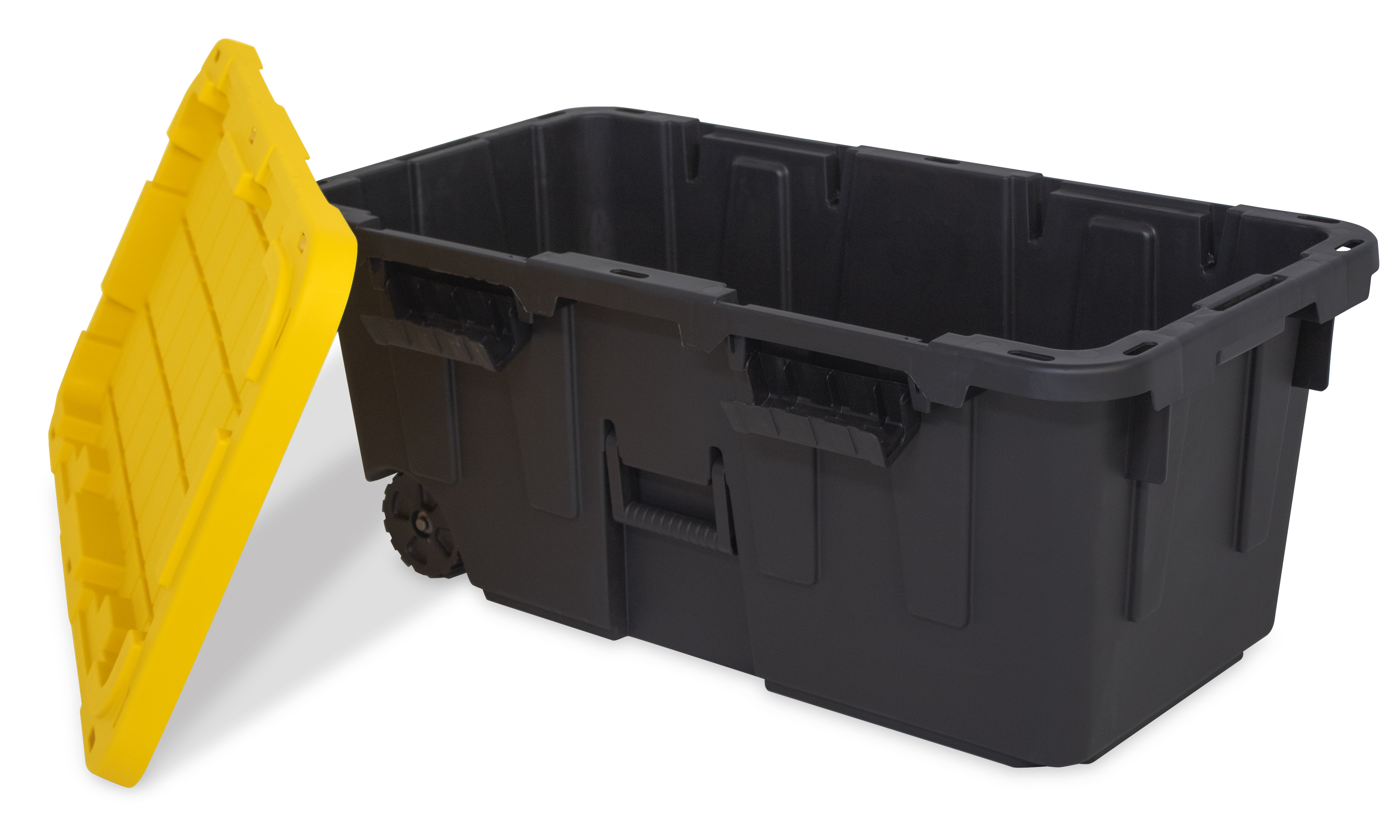 Tough Box 20GTBXBLKYW 20-Gallon Plastic Footlocker Storage Tote