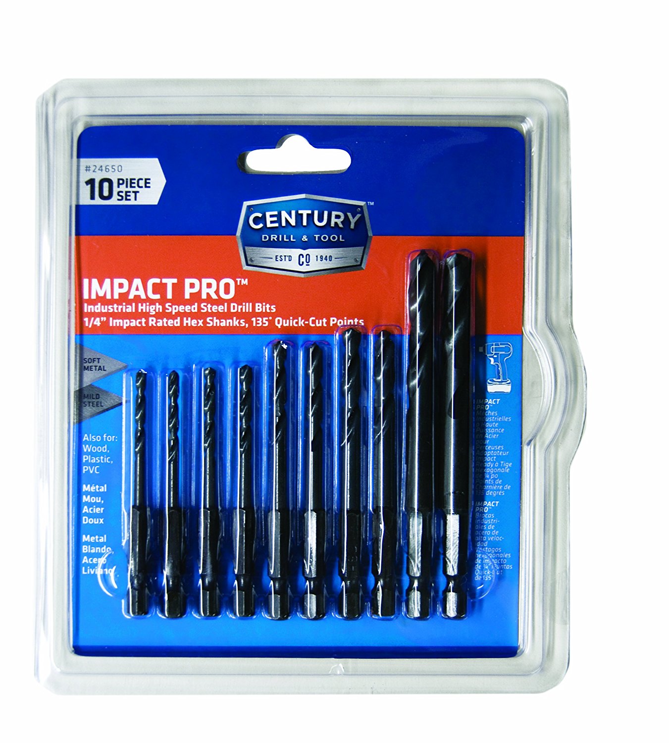 Century Drill & Tool 24650 10Piece Impact Drill Bit Set at Sutherlands