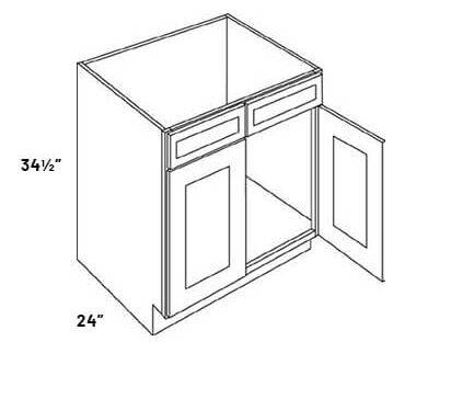 CNC L10-SB30 30-Inch, Luxor, White, 2-Door Front, 2 Door Sink Base ...