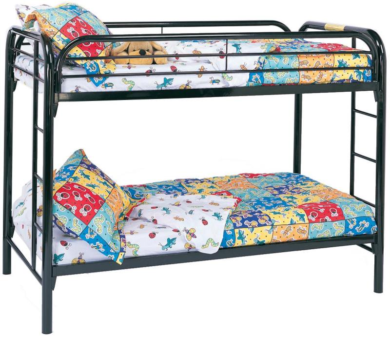 Coaster 2256K Fordham Black Twin Over Twin Bunk Bed With BuiltIn