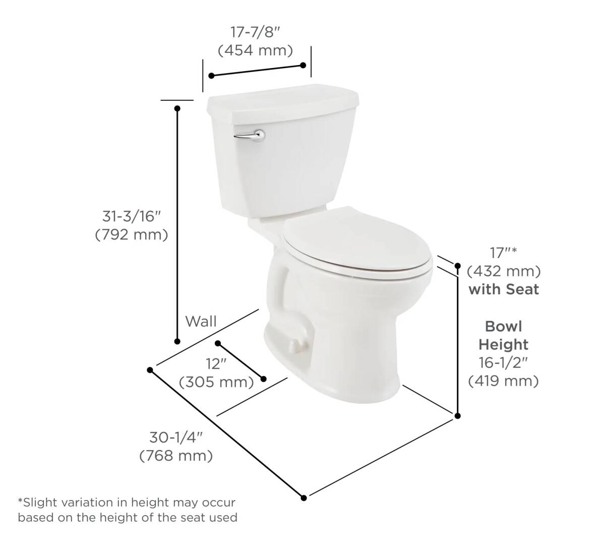 American Standard 4519B104.020 Serbatoio WC Edgemere - Basso Consumo 4,8 Litri, Bianco Con Leva Cromata