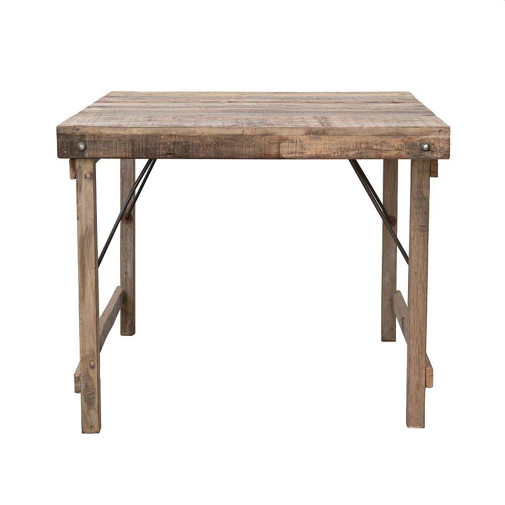 Creative CoOp DF3714 36Inch Square Reclaimed Wood Folding Table 36