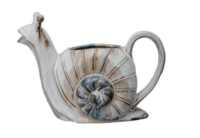 24oz Stoneware Snail Watering Can (Each One Will Vary)