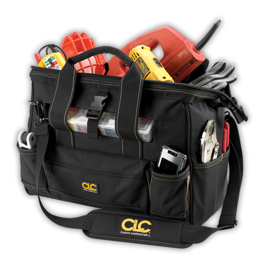 Custom Leathercraft 1534 23Pocket Brown Tool Bag With Top Tray at Sutherlands