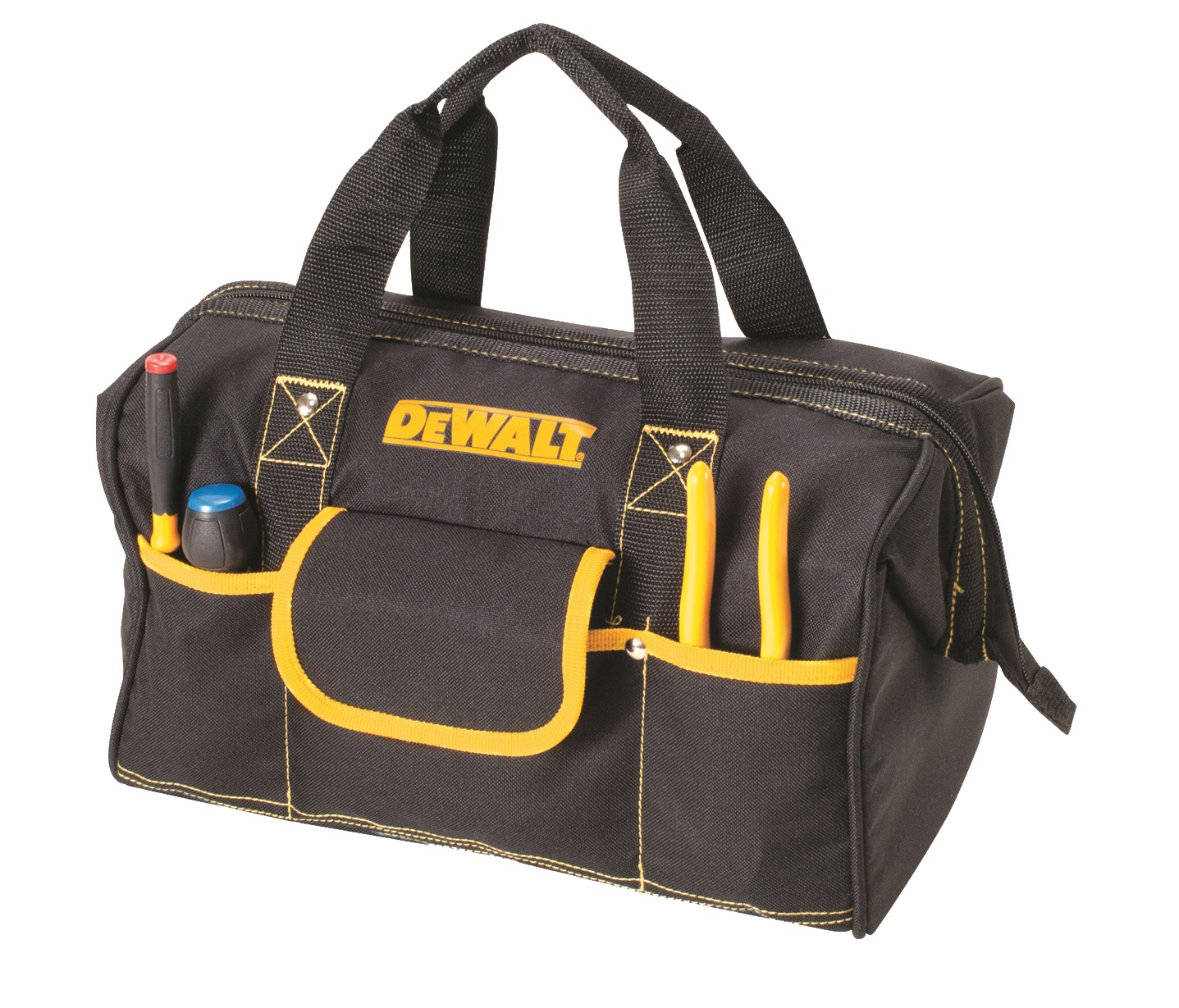 Custom LeatherCraft DG5562 9Pocket 14Inch Black Polyester Closed Top Tool Bag at Sutherlands