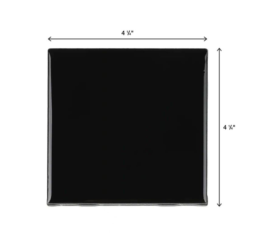 daltile K111441P1 4-1/4-Inch x 4-1/4-Inch Black Semi-Gloss Ceramic Tile ...