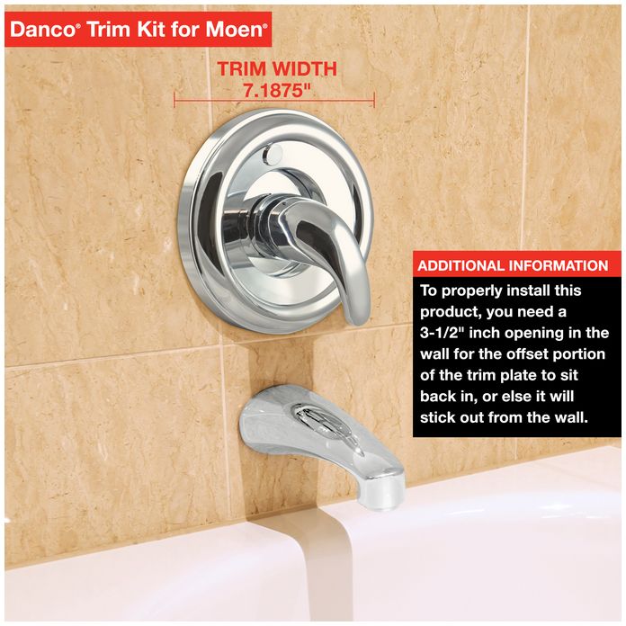 Danco 10002 Tub/Shower Trim Kit For Moen In Brushed Nickel at Sutherlands