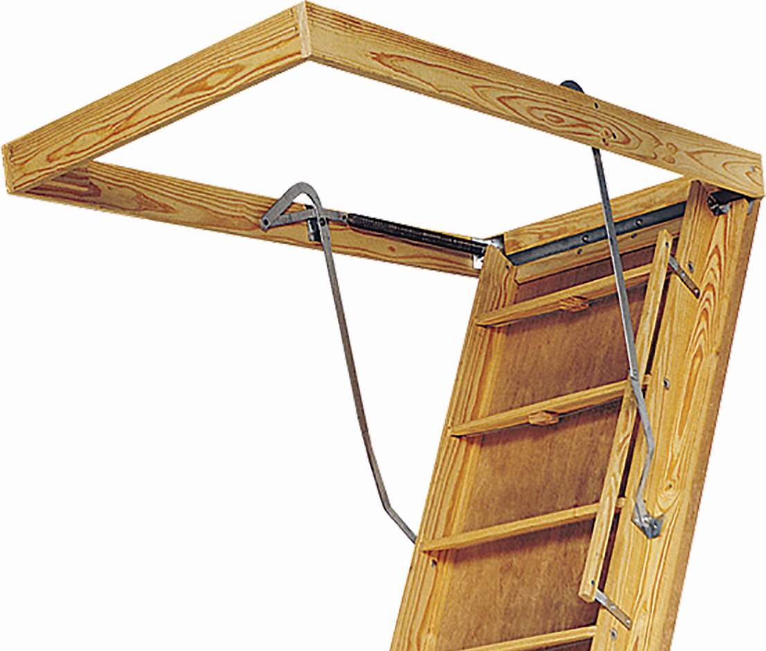 Louisville Ladder S305P 7 ft To 8 ft 9 in Big Boy Series Wood Attic Stairway With 30 in X 60 in