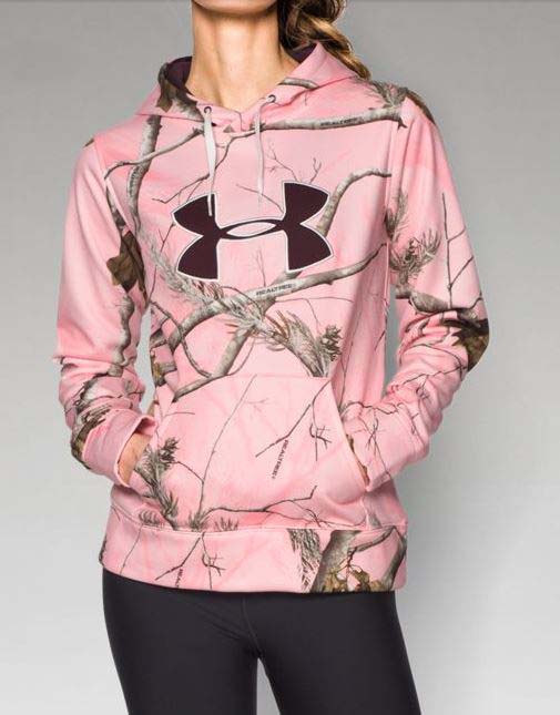 under armour pink hoodie with camo