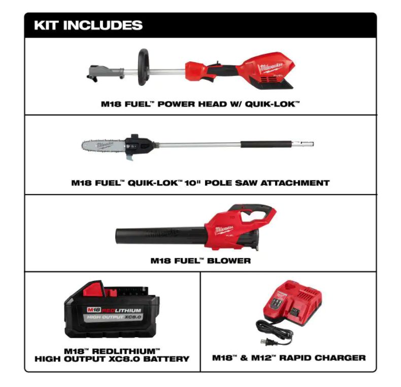 Milwaukee® 282521PSB M18 Fuel Pole Saw Kit With Blower Combo Kit at