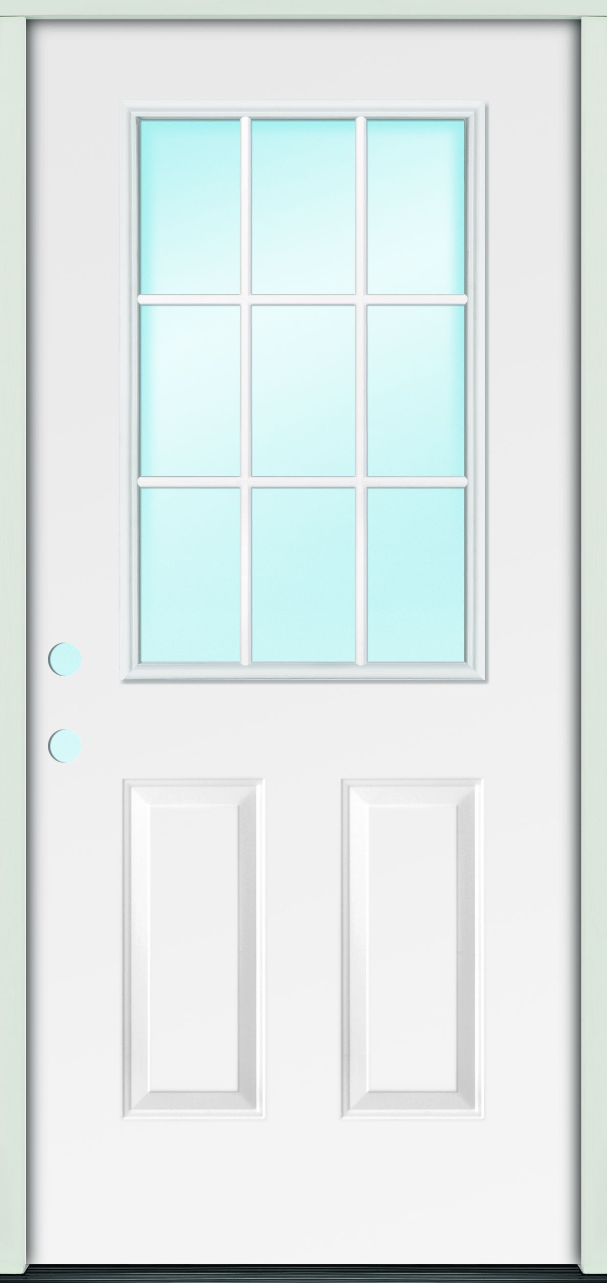 Doorscapes MFG-4RH 36X76 36-Inch X 76-Inch 9-Lite White Fiberglass 