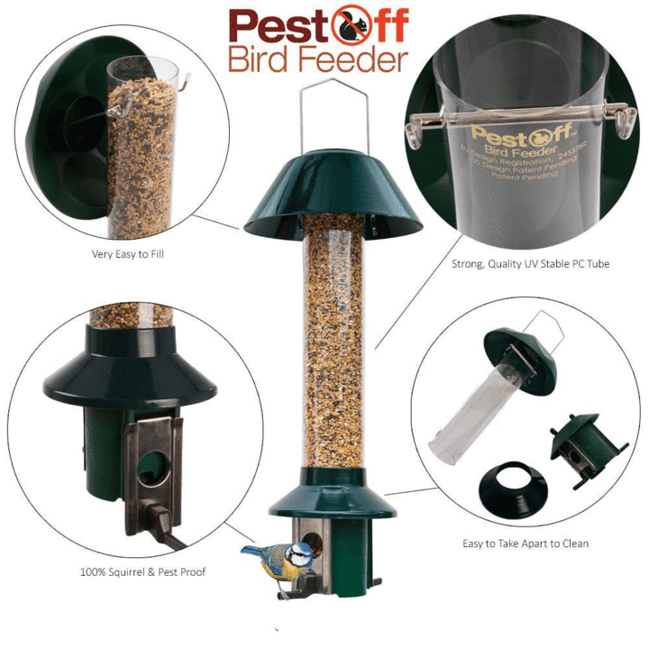 Roamwild PestOff 90178 Squirrel Proof Nyjer Thistle Seed 2-Port Bird ...