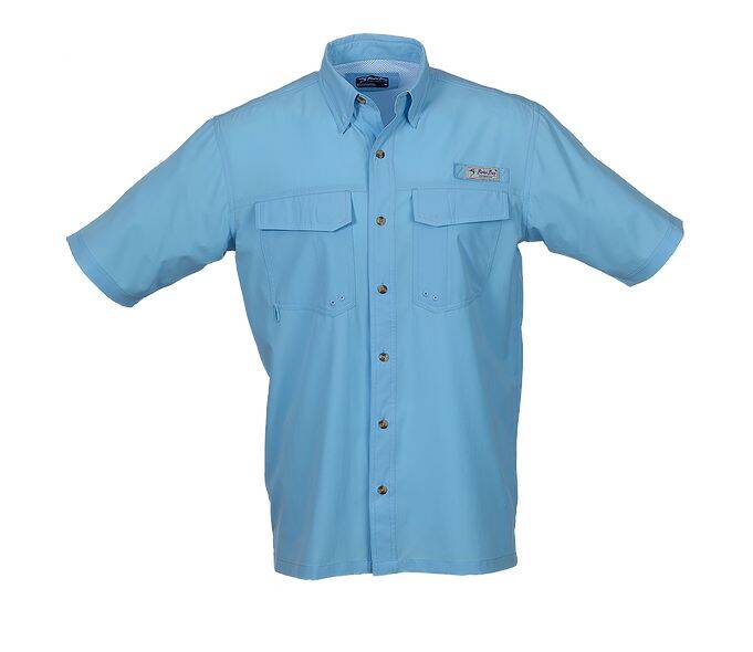 Bimini Bay 11701 PLAB XL Bimini Flats V Short Sleeve Placid Blue Fishing  Shirt, Size Extra-Large at Sutherlands