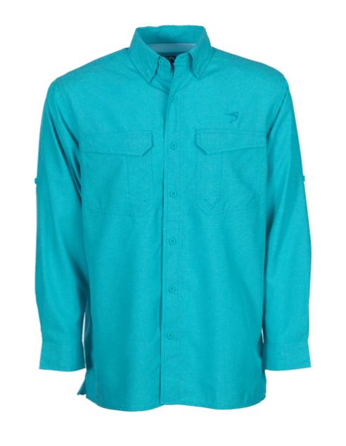 Bimini Bay 21687 Mens 2X-Large Aqua Largo Long Sleeve Shirt With