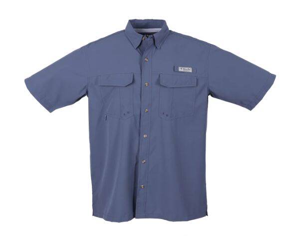 Bimini Bay 11701 GRI 3X 3X-Large Grisaille Men's Flats V Short Sleeve Shirt  With Bloodguard Plus at Sutherlands