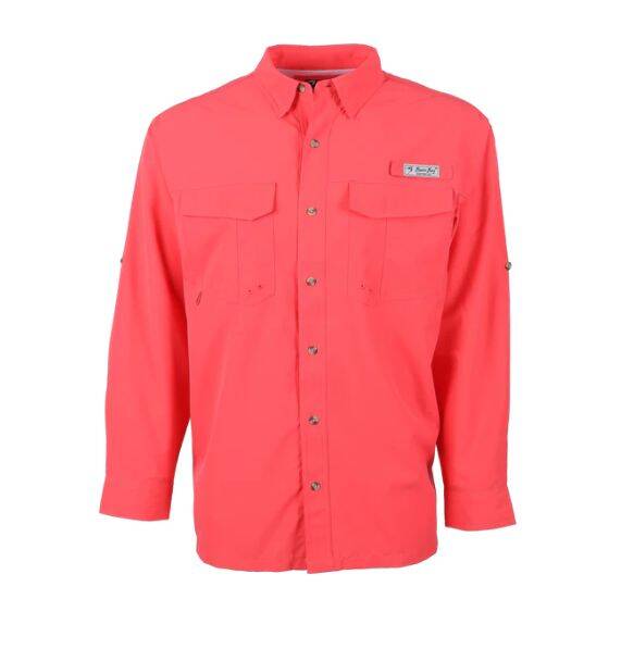 Bimini Bay 21701 CAY L Large Cayenne Men's Flat V Long Sleeve Shirt With  BloodGuard Plus at Sutherlands