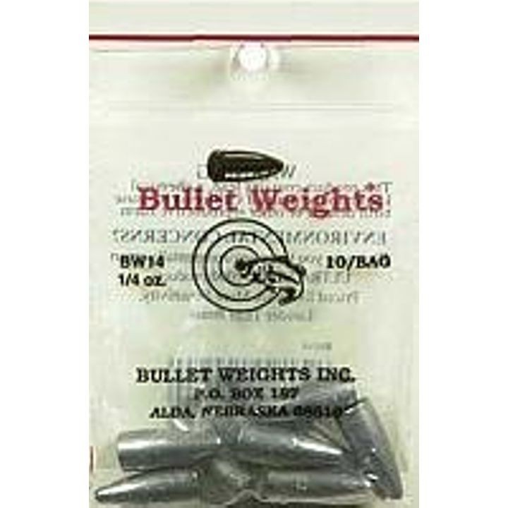 BULLET WEIGHTS BW14-NATURAL 1/4-Ounce, Worm Leads In Zip Lock Bag