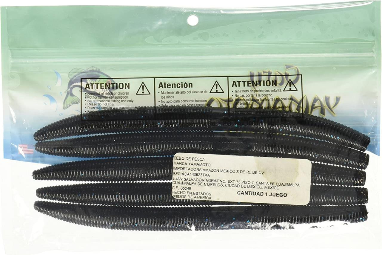 YAMAMOTO 9-10-021 5-1/2-Inch, Black With Light Blue Flake, Senko Worm, 10-Pack #2989549 at Sutherlands YAMAMOTO 9-10-021 5-1/2-Inch, Black With Light Blue Flake, Senko Worm, 10-Pack #2989549 at Sutherlands