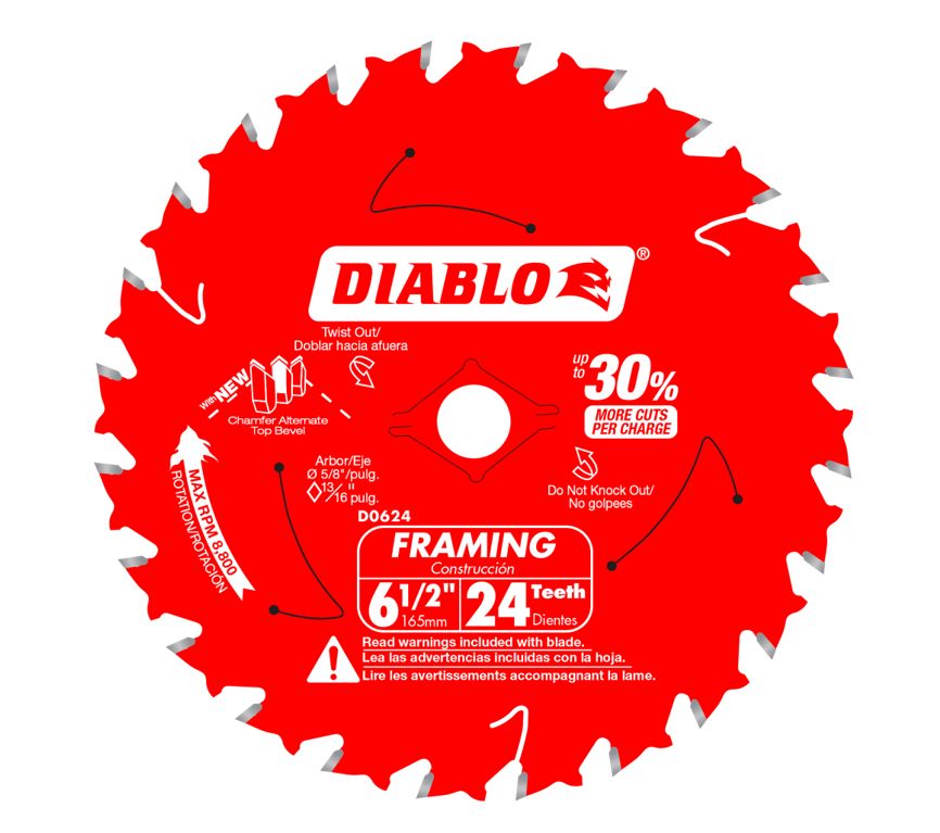 Freud D0624A Diablo Lot De 10 Lames De Scie à Encadrement ATB 24T ATB Perma- Shield 16,5 Cm - Foto 7