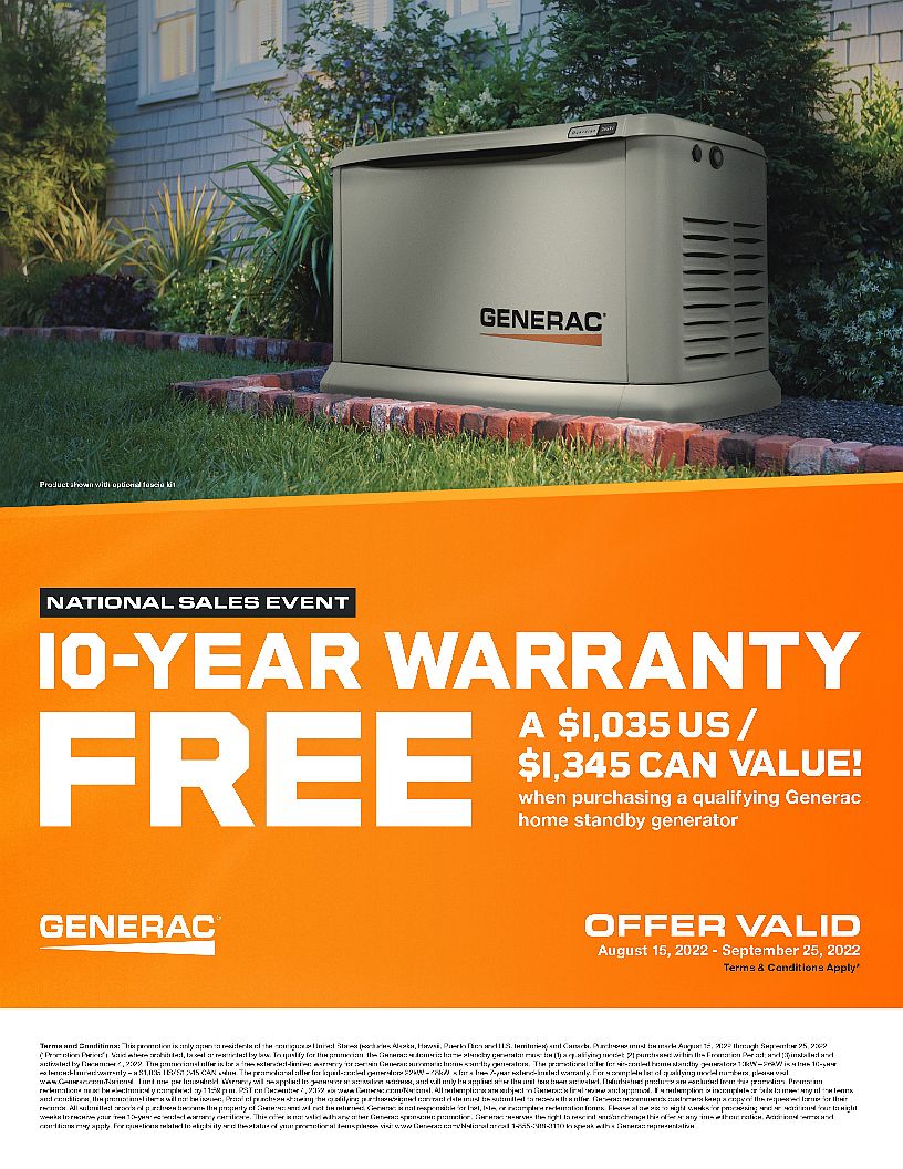 Generac Power Systems 7043 22kw Home Backup Generator With Mobile Link ...