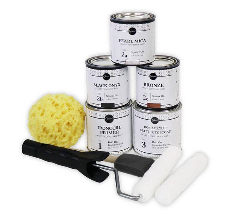 Giani FGG2 BLACK Bombay Black 2.0 Granite Countertop Paint Kit at
