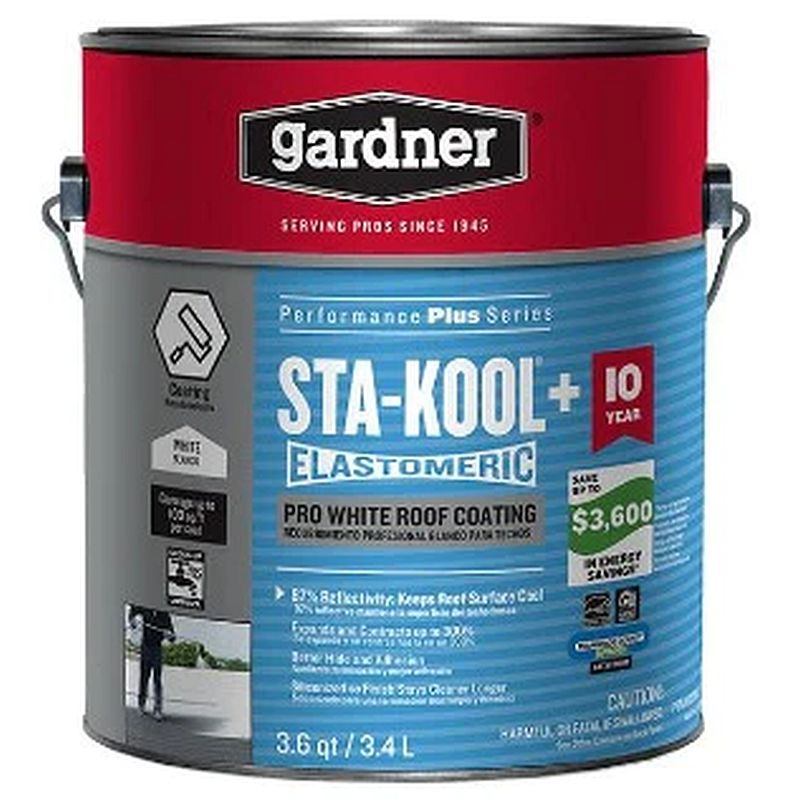 Gardner SK-7801 White Sta-Kool Elastomeric Pro Roof Coating .9-Gallon ...